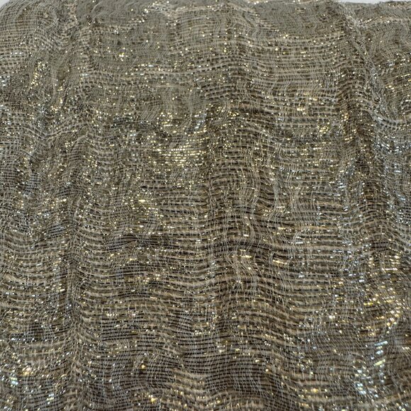 Lanvin Gold Crystal-Embellished Wide-Gauge Metallic Jacquard Tassel Clutch - Picture 8 of 10